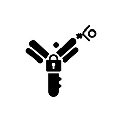 Antibody lock and key shape medical icon