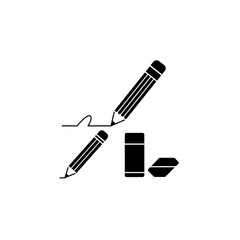 Obraz premium Pencil with Eraser Icon