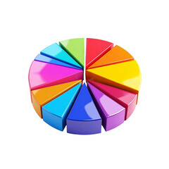 Obraz premium Colorful 3d pie chart data infographic presentation on transparent background