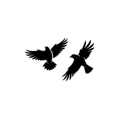 Obraz premium Two Birds Flying Icon