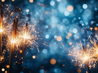 Fototapeta premium sparkler and fireworks