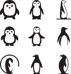 penguin icons set