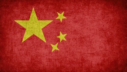 Red field with five yellow stars, the largest in the upper left corner