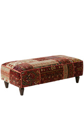 Patchwork footstool in rich colors