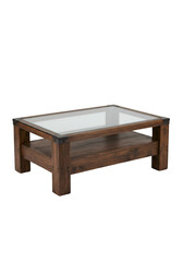 Rustic coffee table with glass top