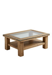 Rustic coffee table with glass top