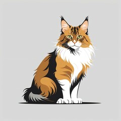 Obraz premium 広い胸幅に立派な飾り毛がキュートなメインクーン