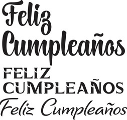 Happy Birthday! Spanish Calligraphy Design Elements