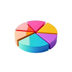 Obraz premium Colorful 3d pie chart data statistics graphic design on transparent background