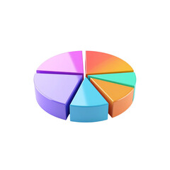 Obraz premium Colorful 3d pie chart data infographic presentation on transparent background