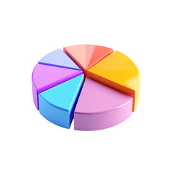 Obraz premium Colorful 3d pie chart data infographic presentation on transparent background