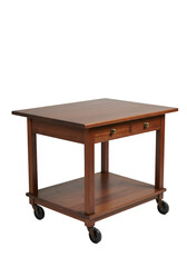 Wooden service cart with drawer