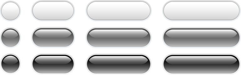 Buttons white, gray isolated, interesting navigation panel for website.
