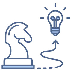 Innovation Strategy Blue Icon