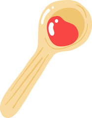 Jam on a Spoon Illustration, Cozy Breakfast Clipart, Sweet Kitchen Art