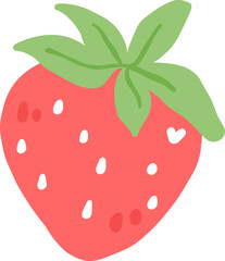 Strawberry Illustration, Juicy Fruit Clipart, Fresh Summer Berry Art