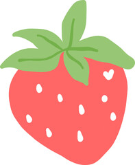 Obraz premium Strawberry Illustration, Juicy Fruit Clipart, Fresh Summer Berry Art