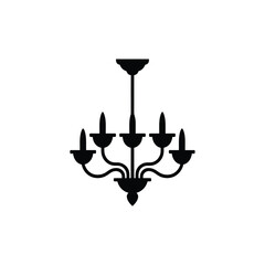 Elegant Chandelier Silhouette vector Art & Illustration