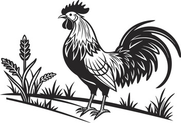 Rooster Design Illustration for Digital Art. Colorful Rooster Design Illustration for Print. Artistic Rooster Design Illustration in High Quality. Rooster Design Illustration for T Shirt Graphics