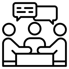 Team Meeting line icon