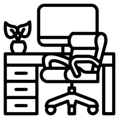Desk Plant line icon