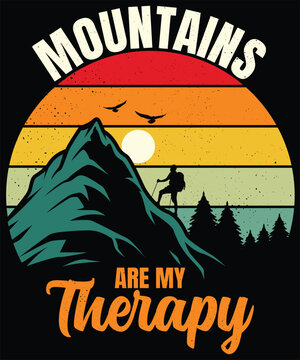 Mountains are My Therapy Graphic Design