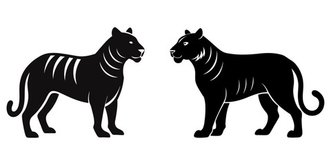 Tiger vector silhouettes 