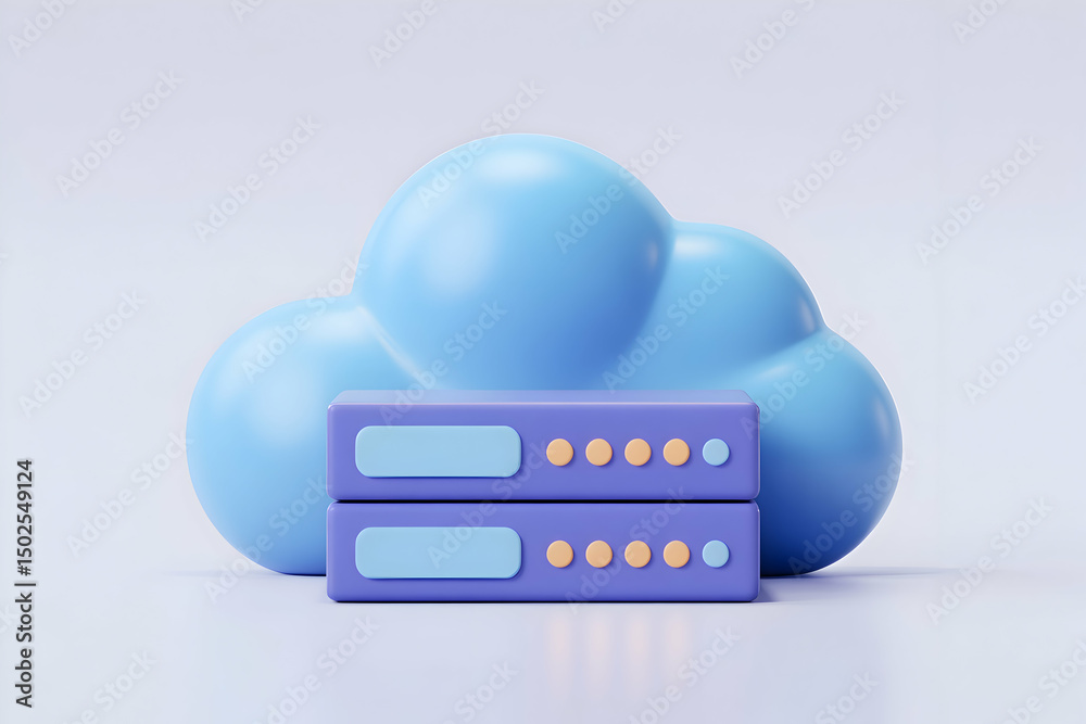 Poster cloud computing server data storage network technology