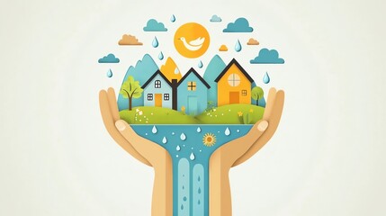 illustration of a house in a background