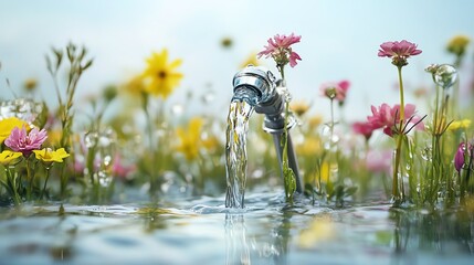 wild flowers in the water
