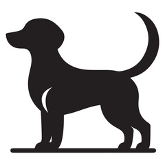 Silhouette of Sitting Dog - Black Pet Vector Illustration