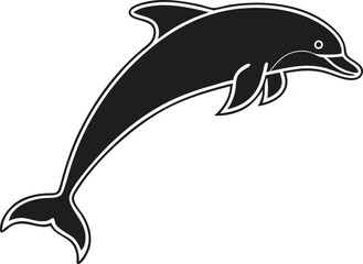 Jumping Dolphin Fish Design Illustration for Print. Artistic Jumping Dolphin Fish Illustration for T Shirts. Colorful Jumping Dolphin Fish Design for Graphic Use