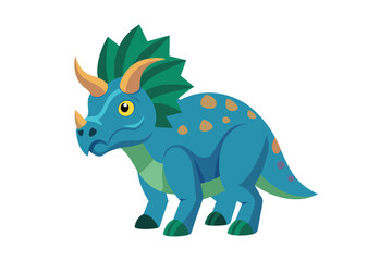 triceratops vector cartoon illustration isolated on white background