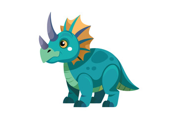 Triceratops vector  illustration on white background