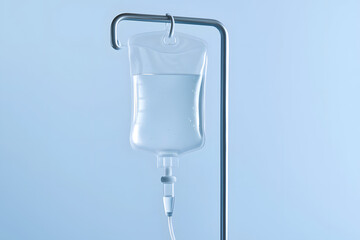 Clear IV Bag Close-Up in Clinical Setting