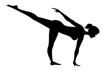 black silhouette Best Yoga Pose Award style 