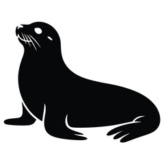 Sleek Seal Silhouette vector Art & Illustration