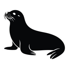 Sleek Seal Silhouette vector Art & Illustration