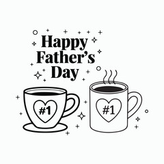 Happy Father's Day Card, Simple And Fun Design for Kids to Color