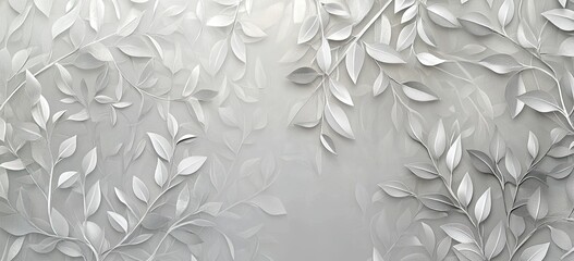 Obraz premium A minimalist design featuring white paper leaves on a light gray background