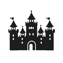 Obraz premium A Black Silhouette of a Majestic Castle