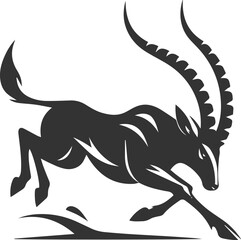 Wild animal antelope illustration silhouette vector