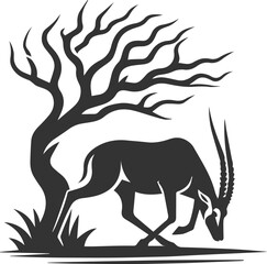 Wild animal antelope illustration silhouette vector