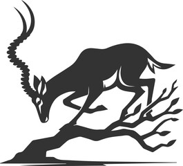 Wild animal antelope illustration silhouette vector