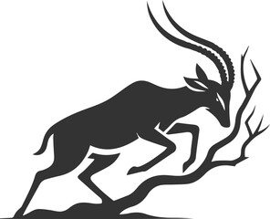 Wild animal antelope illustration silhouette vector