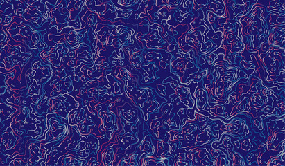 Sophisticated Dark Background with Contour Map Lines Creating an Organic and Fluid Pattern . similar abstract illustration. Geography concept. paper texture design .Imitation of a geographical map 