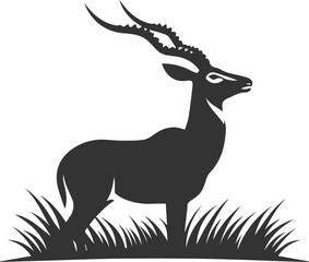 Wild animal antelope illustration silhouette vector