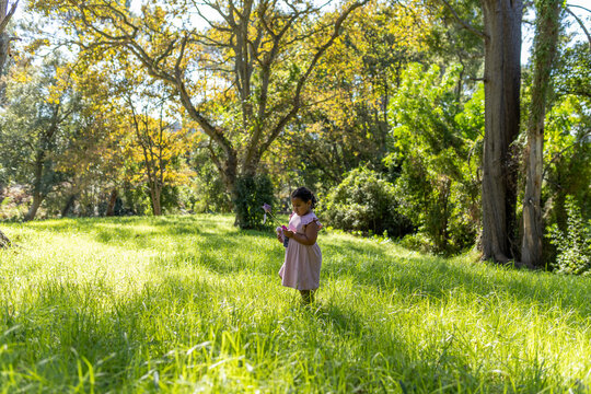 Young girl in a green meadow