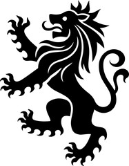  Heraldic Lion Rampant Vector design