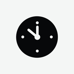 Download a clean and bold clock icon vector silhouette. Ideal for time management apps, digital dashboards, infographics, websites, and printable graphics.